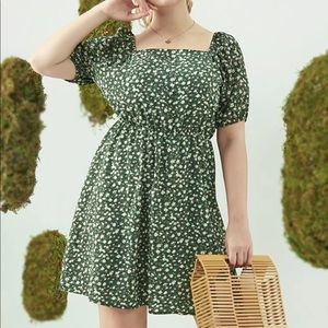 Green floral dress
